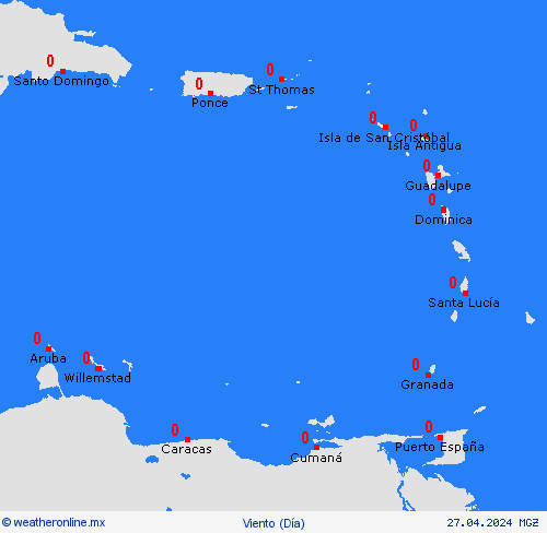 viento Antillas Menores Centroamérica Mapas de pronósticos