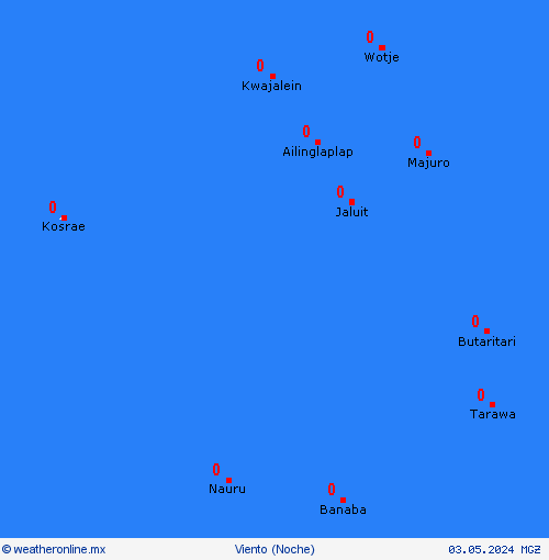 viento Islas Marshall Oceanía Mapas de pronósticos