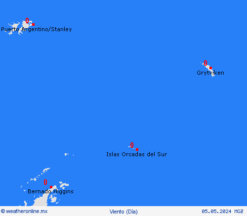 viento Islas Orcadas del Sur Suramérica Mapas de pronósticos