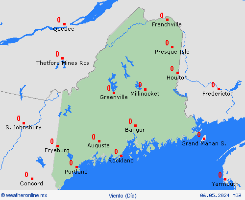 viento Maine Norteamérica Mapas de pronósticos