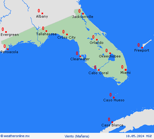 viento Florida Norteamérica Mapas de pronósticos
