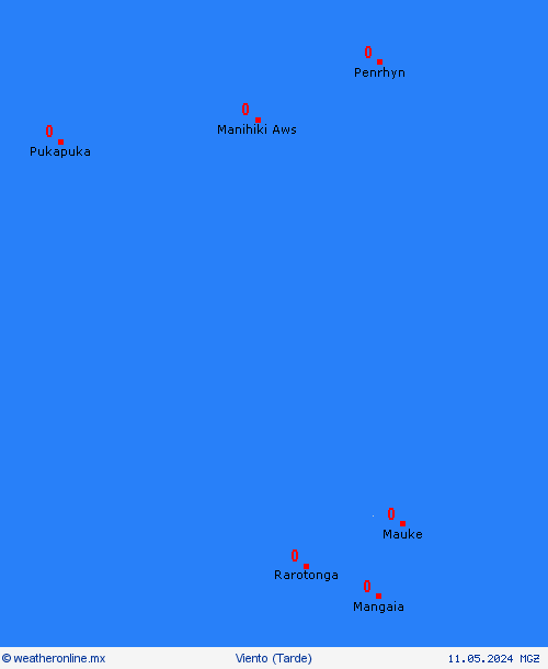 viento Islas Cook Oceanía Mapas de pronósticos