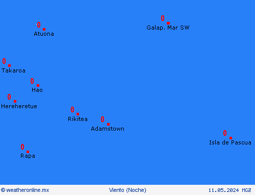viento Islas Pitcairn Oceanía Mapas de pronósticos