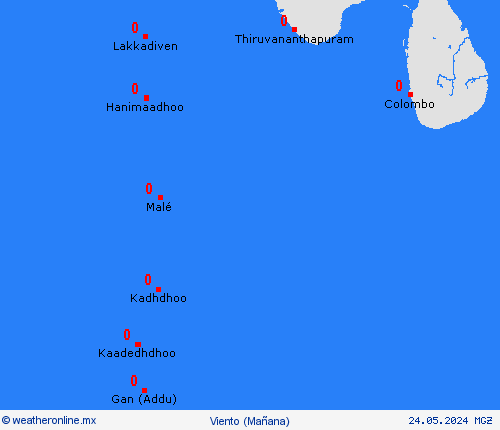 viento Maldivas Asia Mapas de pronósticos